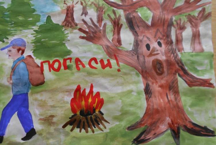 рисунков на тему пожарной безопасности для детей в садик и школу