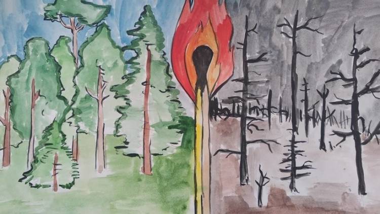 Создать мем конкурс рисунков, рисунок пожар в лесу для детей, сохраним леса рисунки