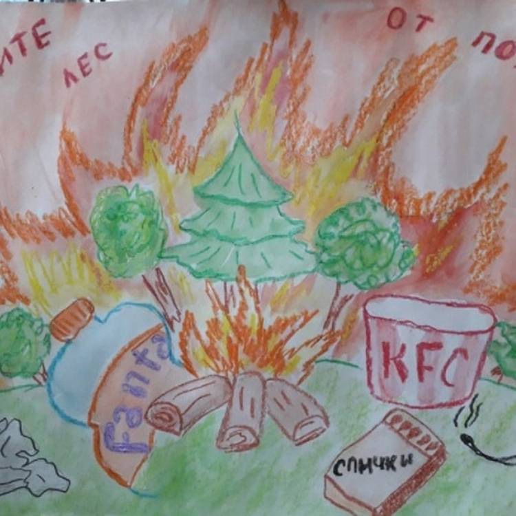 Берегите лес! Участники конкурса «Лес глазами детей» нарисовали, по каким причинам возникают лесные пожары