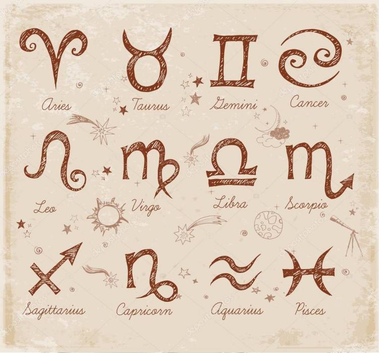 Рисунки для срисовки знаки зодиака 