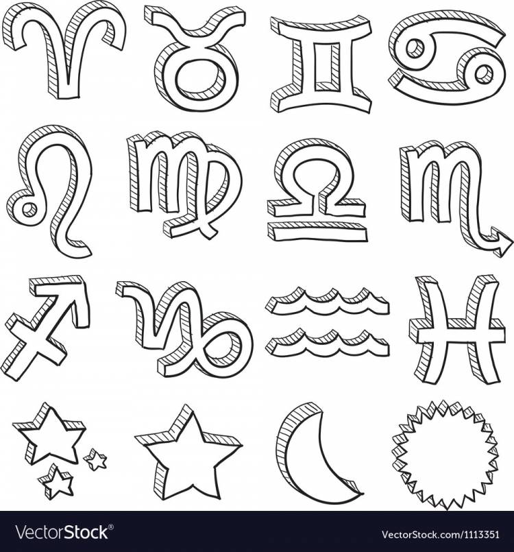 Рисунки для срисовки знаки зодиака 