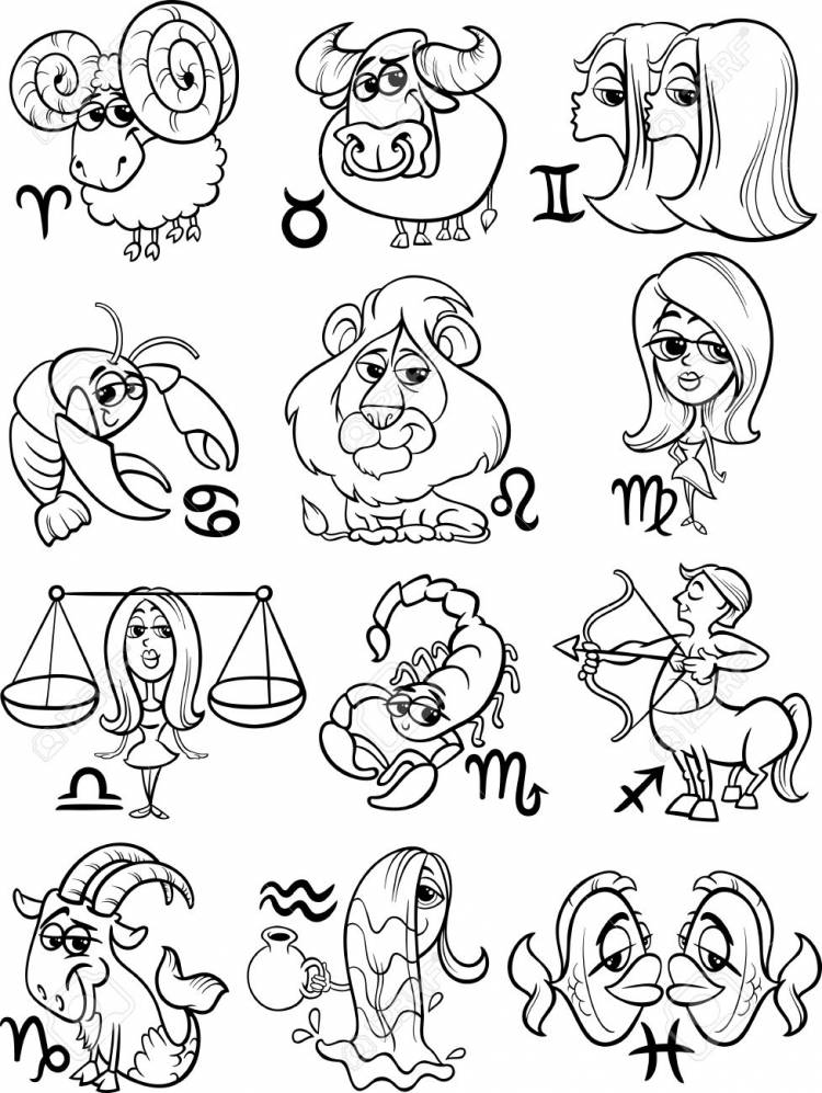 Рисунки для срисовки карандашом знаки зодиака