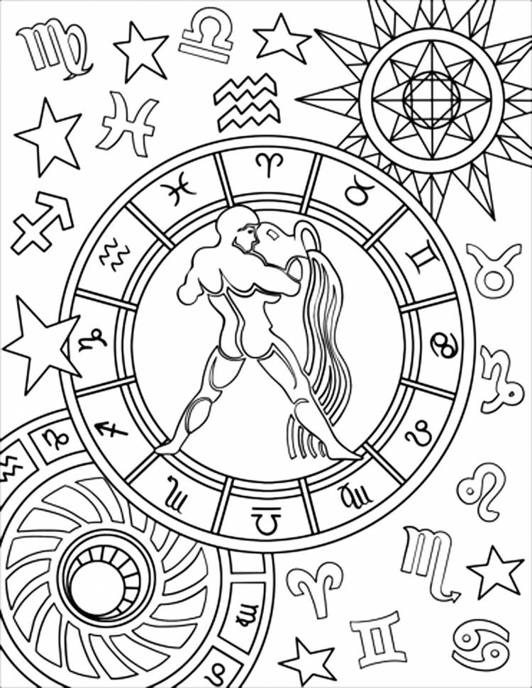 Раскраска знаков зодиака для детей