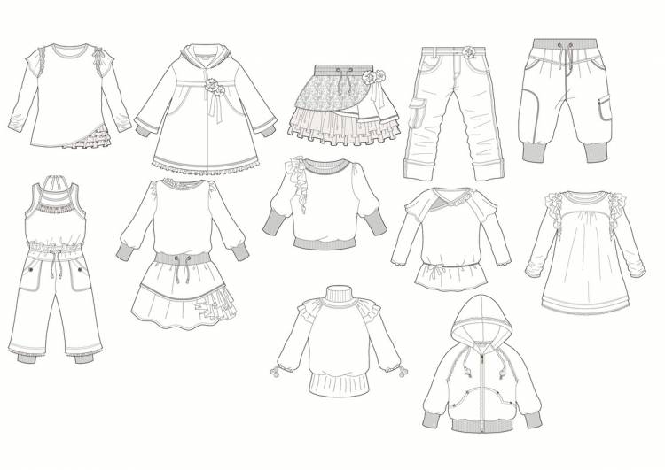 Эскизы одежды для детей
