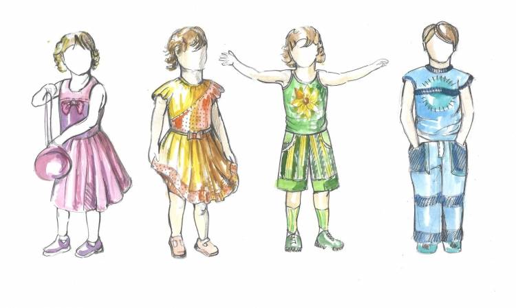 Эскизы одежды для детей