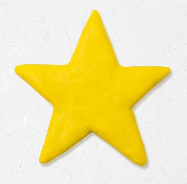 Симпатичная звезда сухой глины желтый рисунок для детей