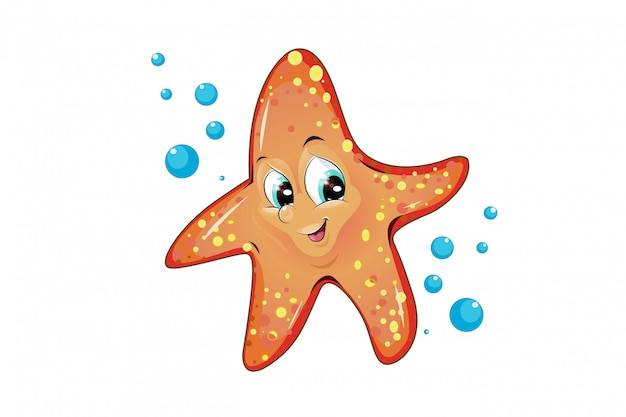 Морские звезды милые и забавные мультяшные животные
