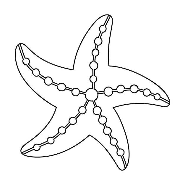 Морские звезды раскраски для детей векторный контур на белом фоне