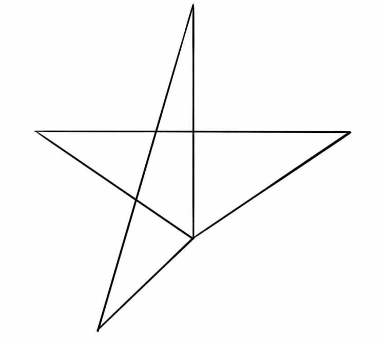 Как нарисовать пятиконечную звезду с помощью линейки поэтапно