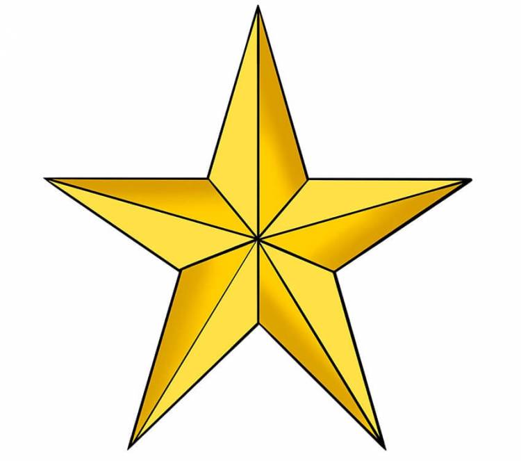 Как нарисовать пятиконечную звезду с помощью линейки поэтапно