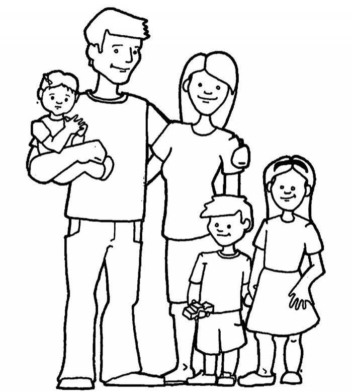Картинки семьи для срисовки карандашом для детей