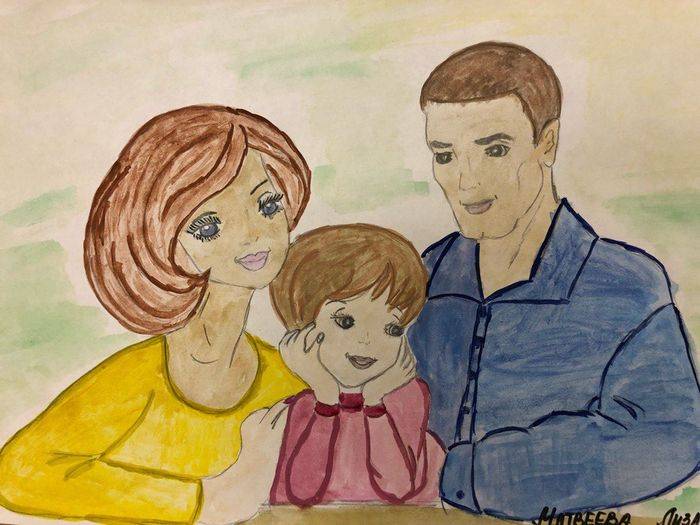 Картинки семьи для срисовки карандашом для детей