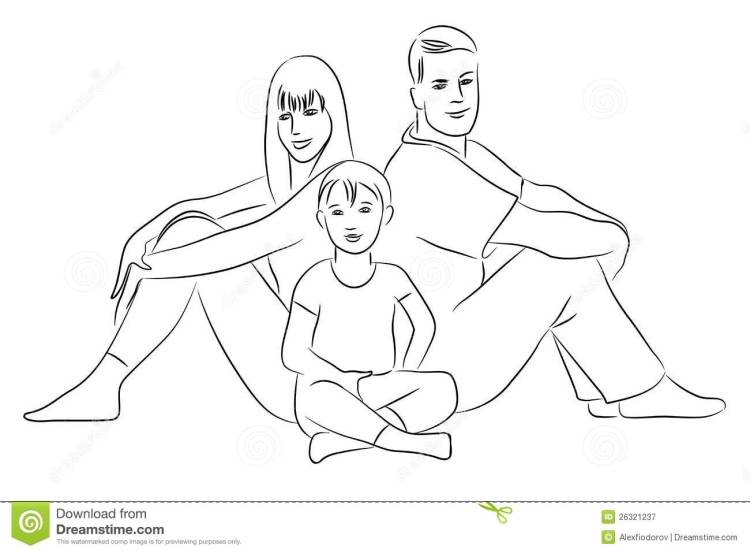 Легкие рисунки семьи