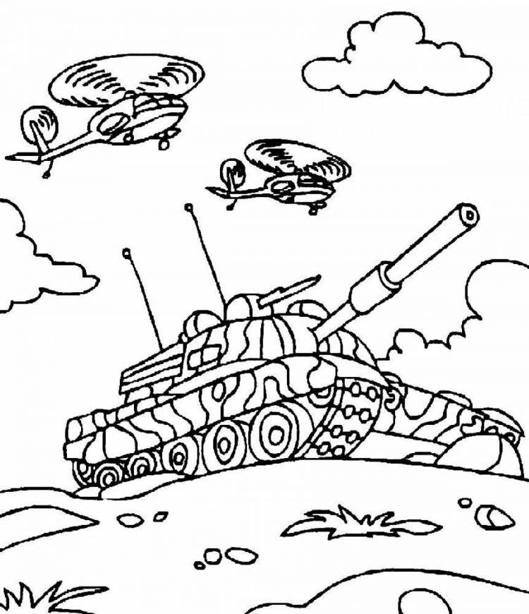 Раскраски На военную тему для детей 