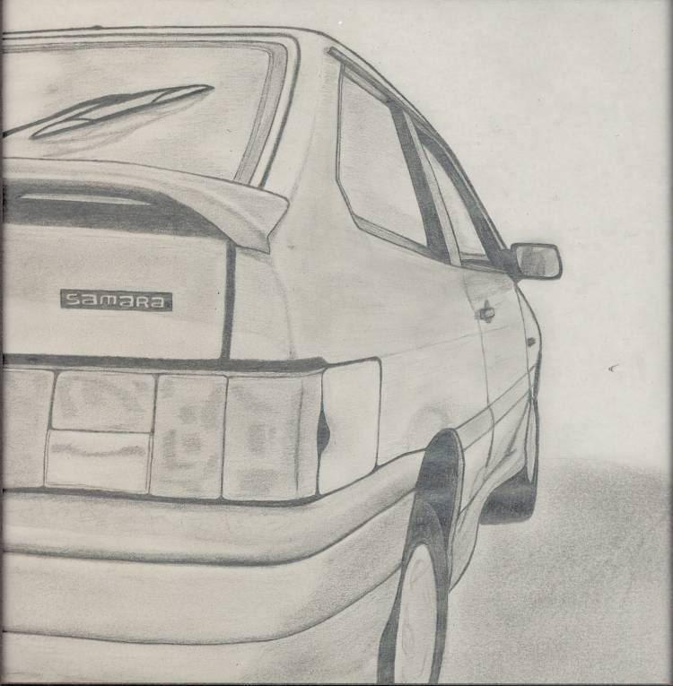 Рисунки карандашом машины ваз