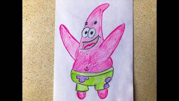 Как нарисовать Патрика из мультфильма Губка Боб Квадратные Штаны карандашами