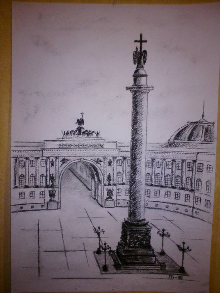 Достопримечательности санкт петербурга рисунки карандашом