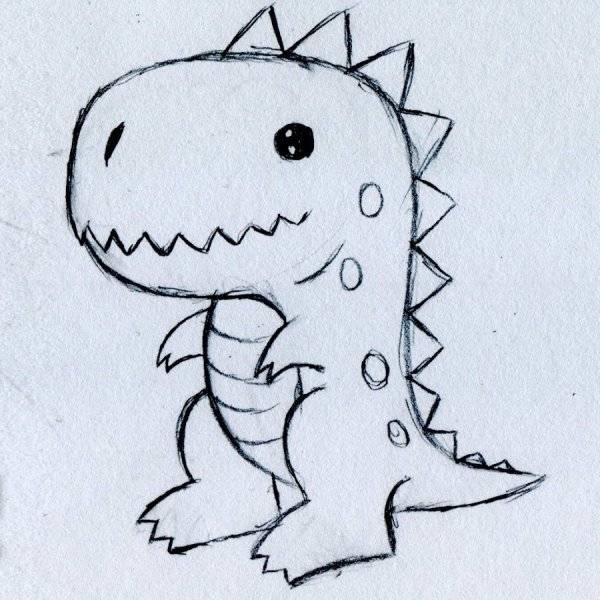 Идеи для срисовки маленького динозаврика маленького 