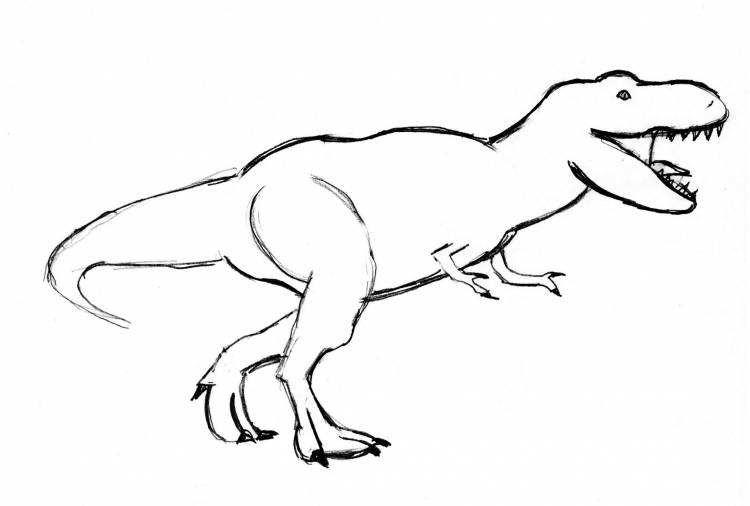 Легкий рисунок динозавра