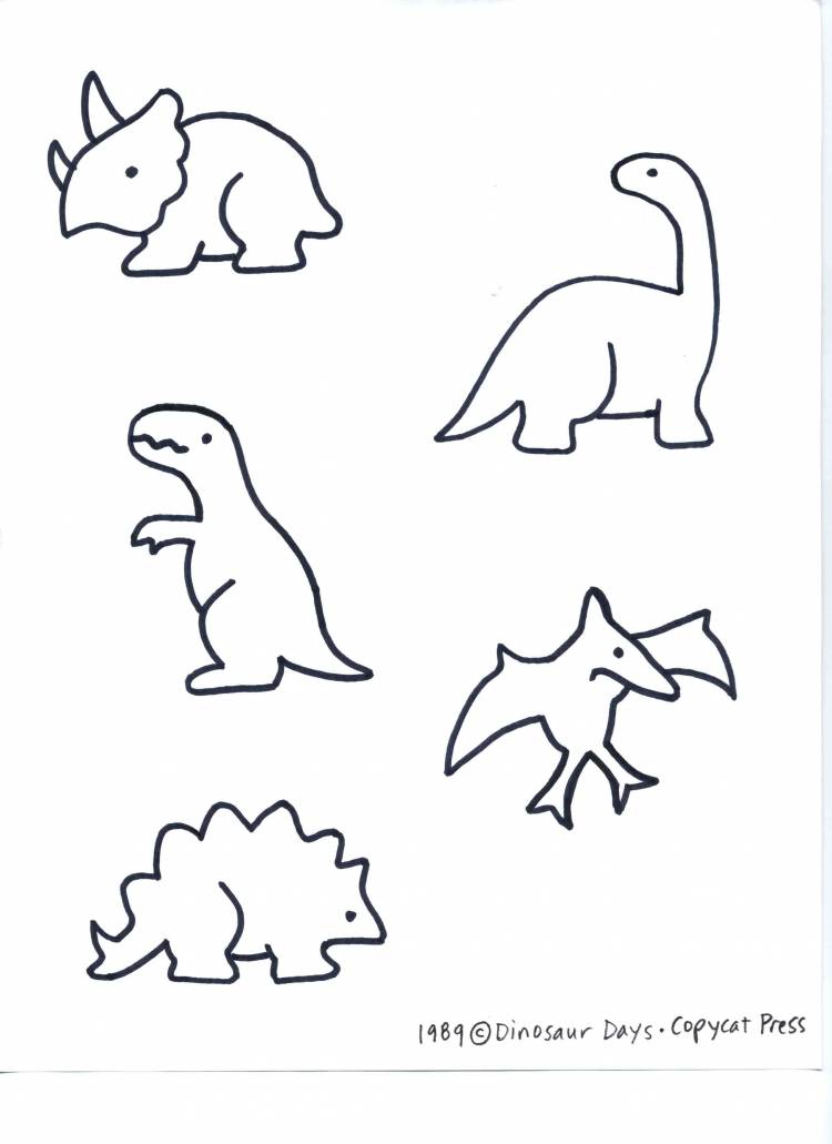 Простой рисунок динозавра