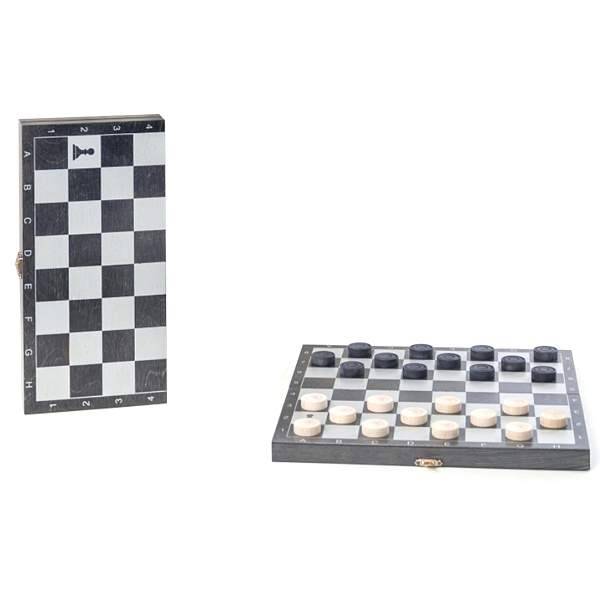 шашки Фабрика Игрушки деревянные с дорожной доской, рисунок серебро Классика