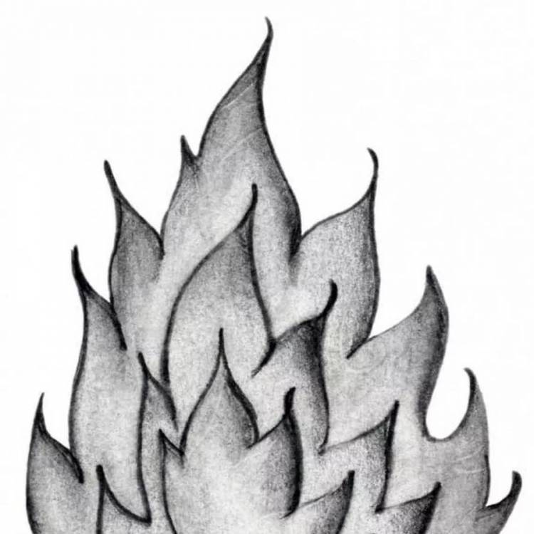 Огонь рисунок для срисовки карандашом