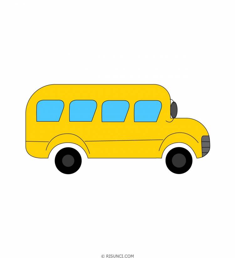 Автобус рисунок для детей карандашом