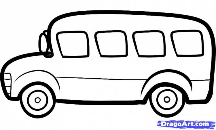 Как нарисовать автобус ребенку поэтапно
