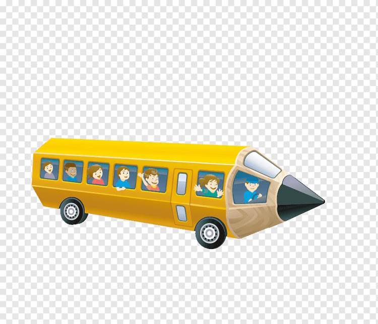 детский сад креативный мультфильм материал, карандаш, автомобиль, школьный автобус png