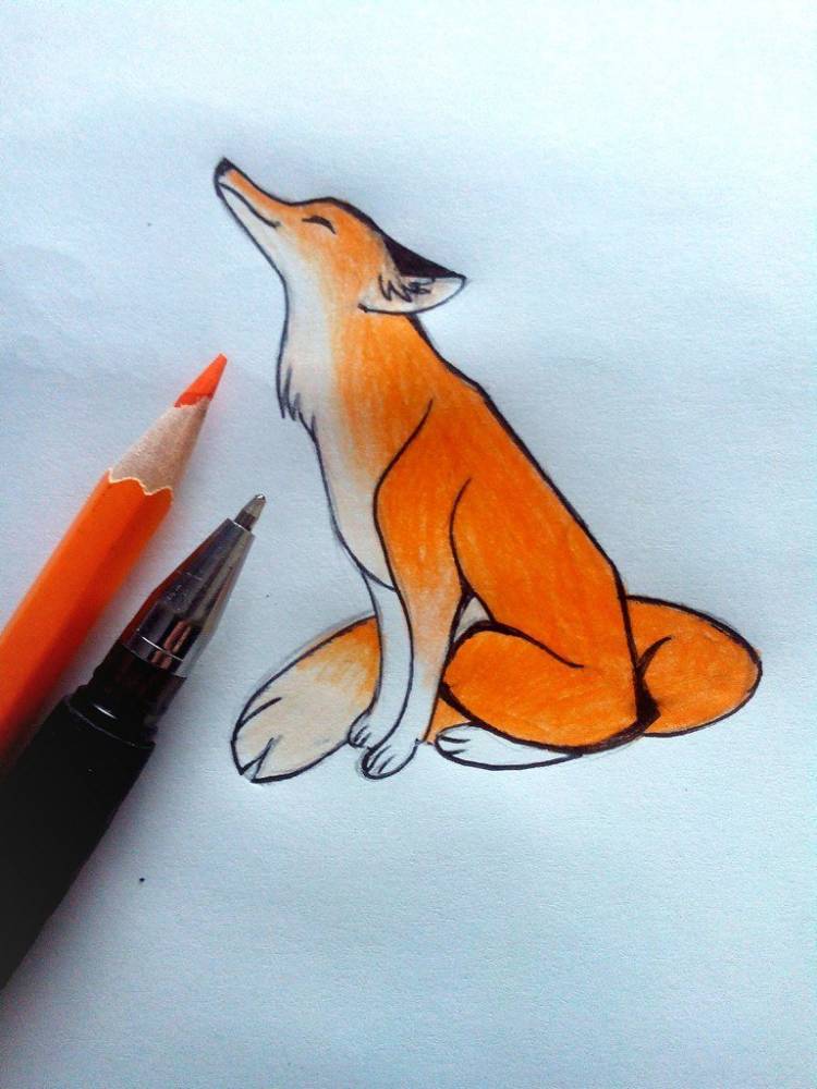 Как нарисовать лису поэтапно красками и карандашом?