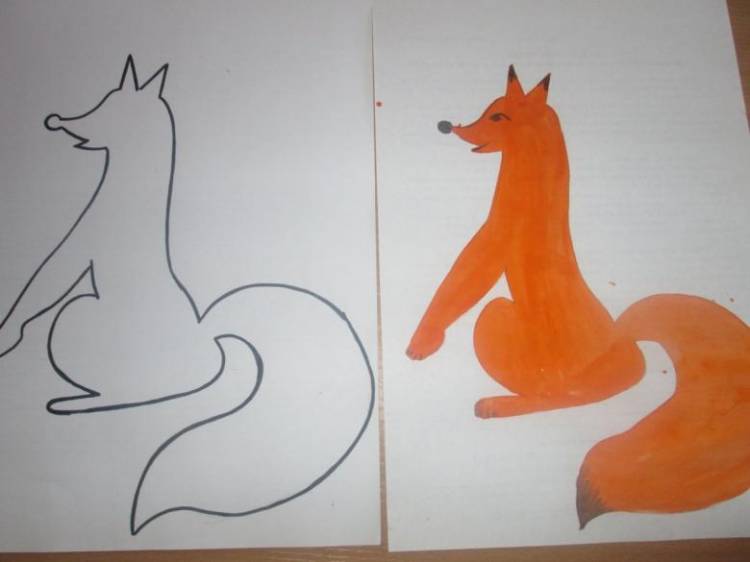 Как нарисовать лису поэтапно карандашом и красками 