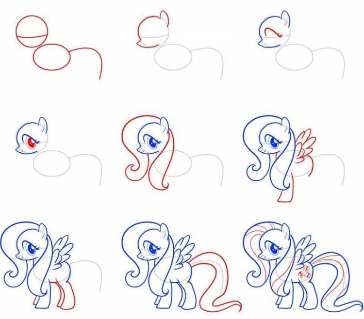 Рисунки пони для начинающих 