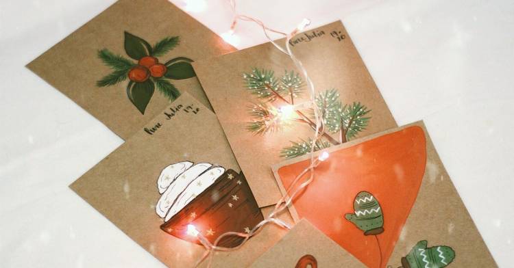 Простые идеи, как сделать симпатичные новогодние открытки своими руками