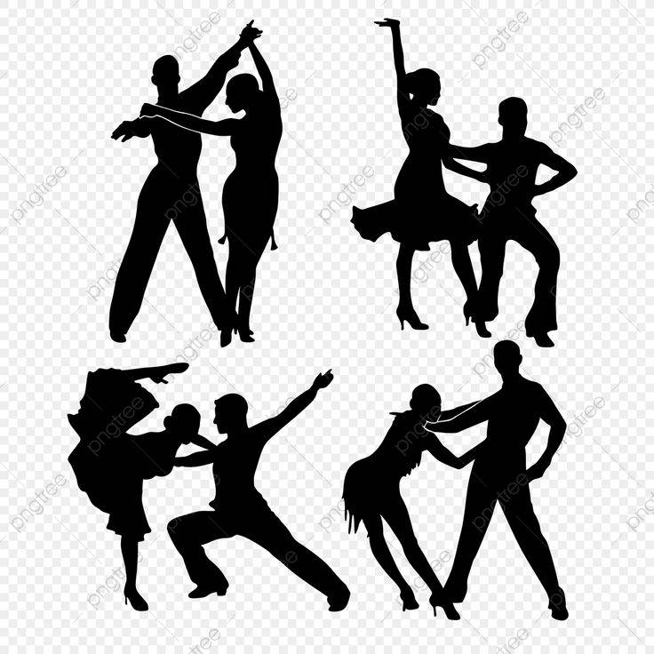 Силуэты мужчин и женщин танцуют бальные танцы в разных позах PNG , танцевальный клипарт, танцы, танец PNG картинки и пнг рисунок для бесплатной загрузки