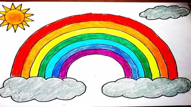 Как нарисовать радугу карандашом