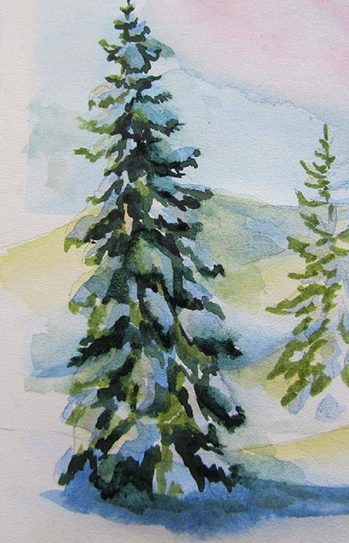 Как нарисовать красивый зимний пейзаж природы карандашом и красками поэтапно для начинающих? Как нарисовать лёгкий зимний пейзаж кар…