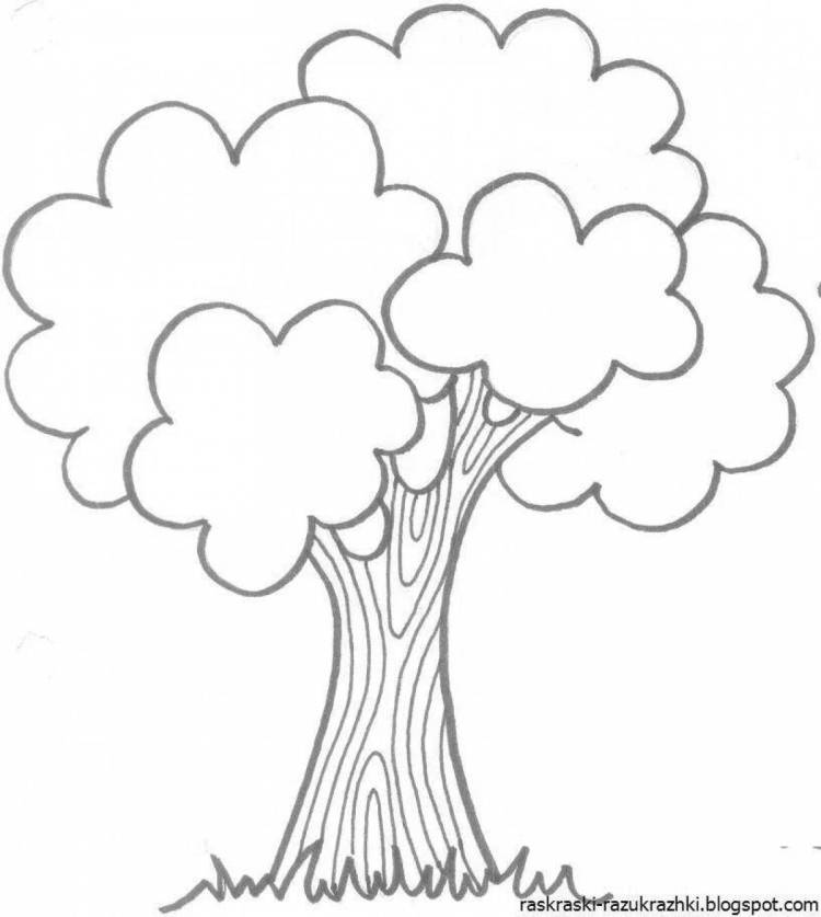 Картинка дерево раскраска