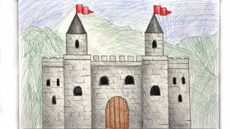 Рисунок город крепость