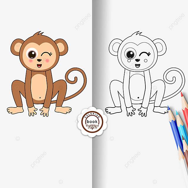 рисунок обезьяна клипарт черный или белый детский черно штриховой раскраска PNG , рисунок автомобиля, рисунок обезьяны, рисунок крыла PNG картинки и пнг PSD рисунок для бесплатной загрузки