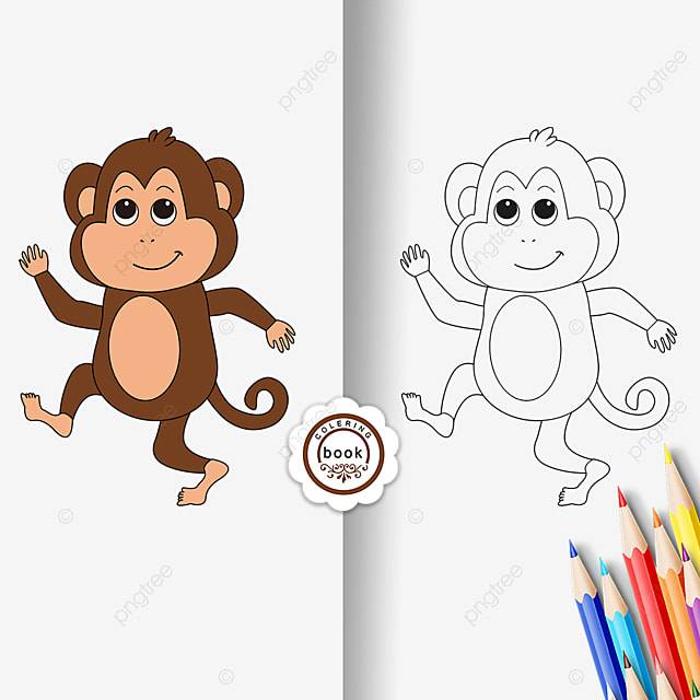 черно белый обезьяна черно белый PNG , Черное и белое, детская живопись, раскраска PNG картинки и пнг PSD рисунок для бесплатной загрузки