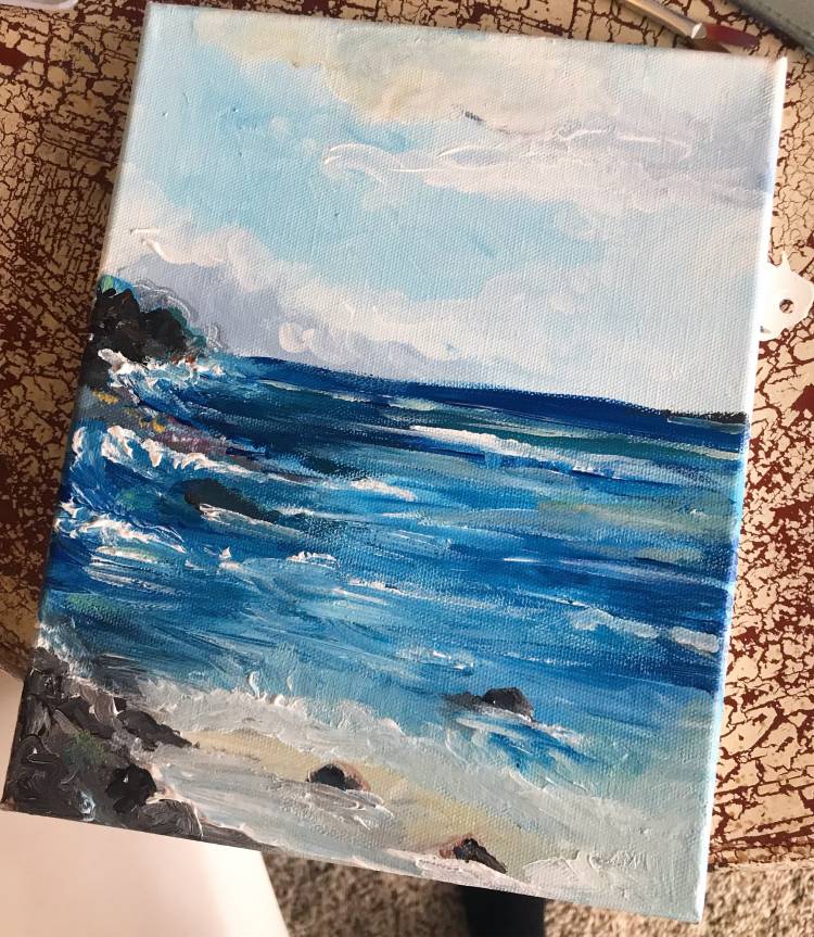 Рисунок красками море