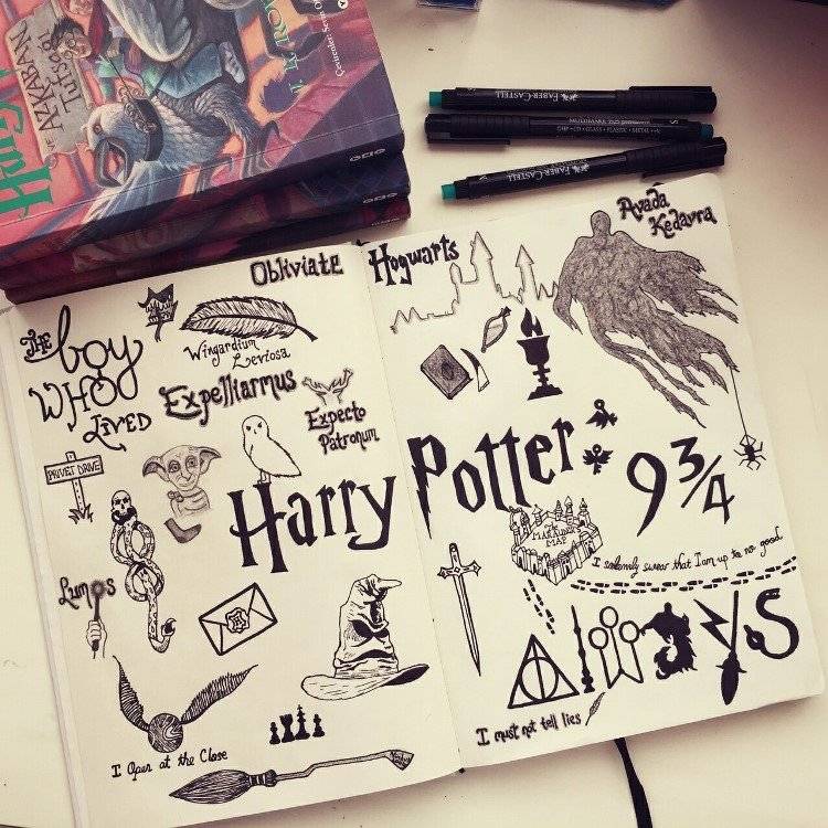 Harry Potter картинки для срисовки (рисунки для срисовывания)