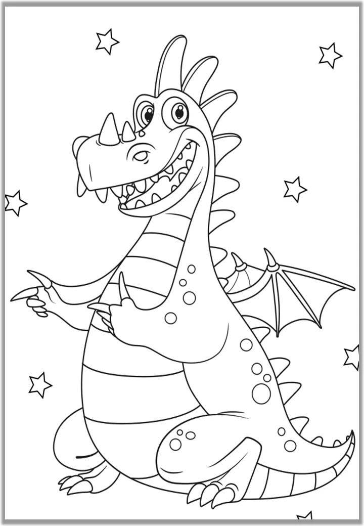 Раскраска дракона для детей распечатать