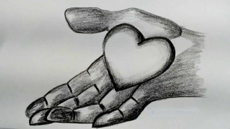 Простые рисунки карандашом на тему любовь 