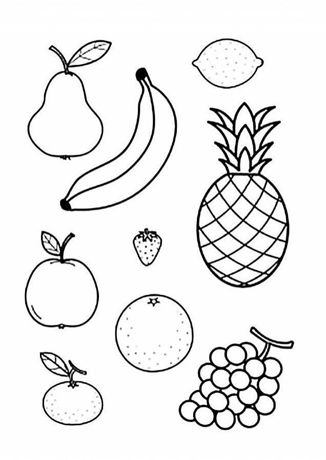 Рисунок для раскраски фрукты 