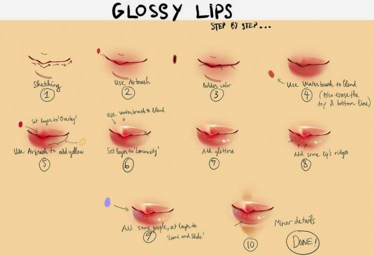 Как нарисовать и ретушировать губы