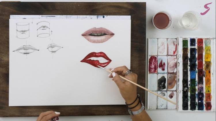 Как нарисовать губы для начинающих