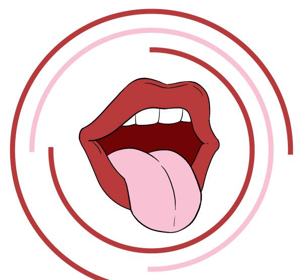 Как нарисовать рот и язык