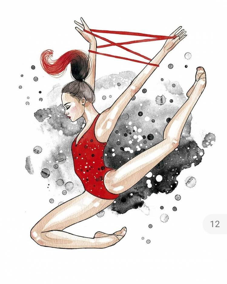 Рисунок девочка гимнастка
