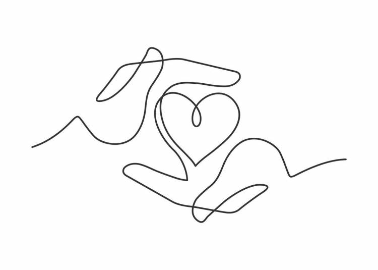 Рисунок одной линией сердце